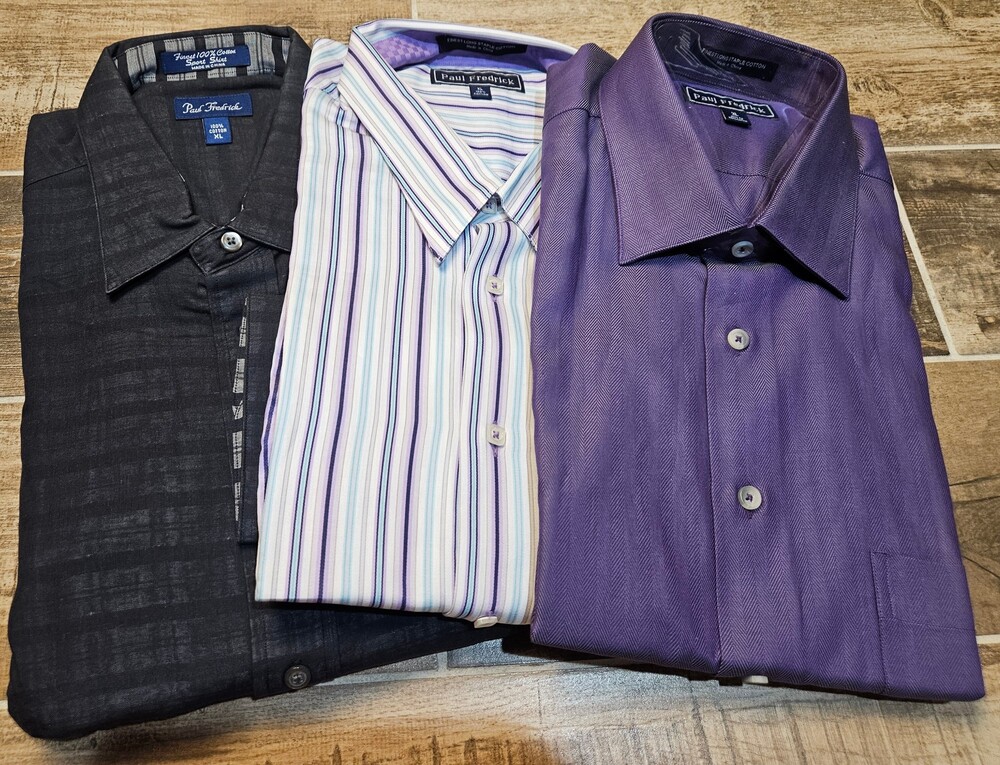 Lot of 3 Paul Fredrick Men's Dress Shirts Size XL 100% Cotton